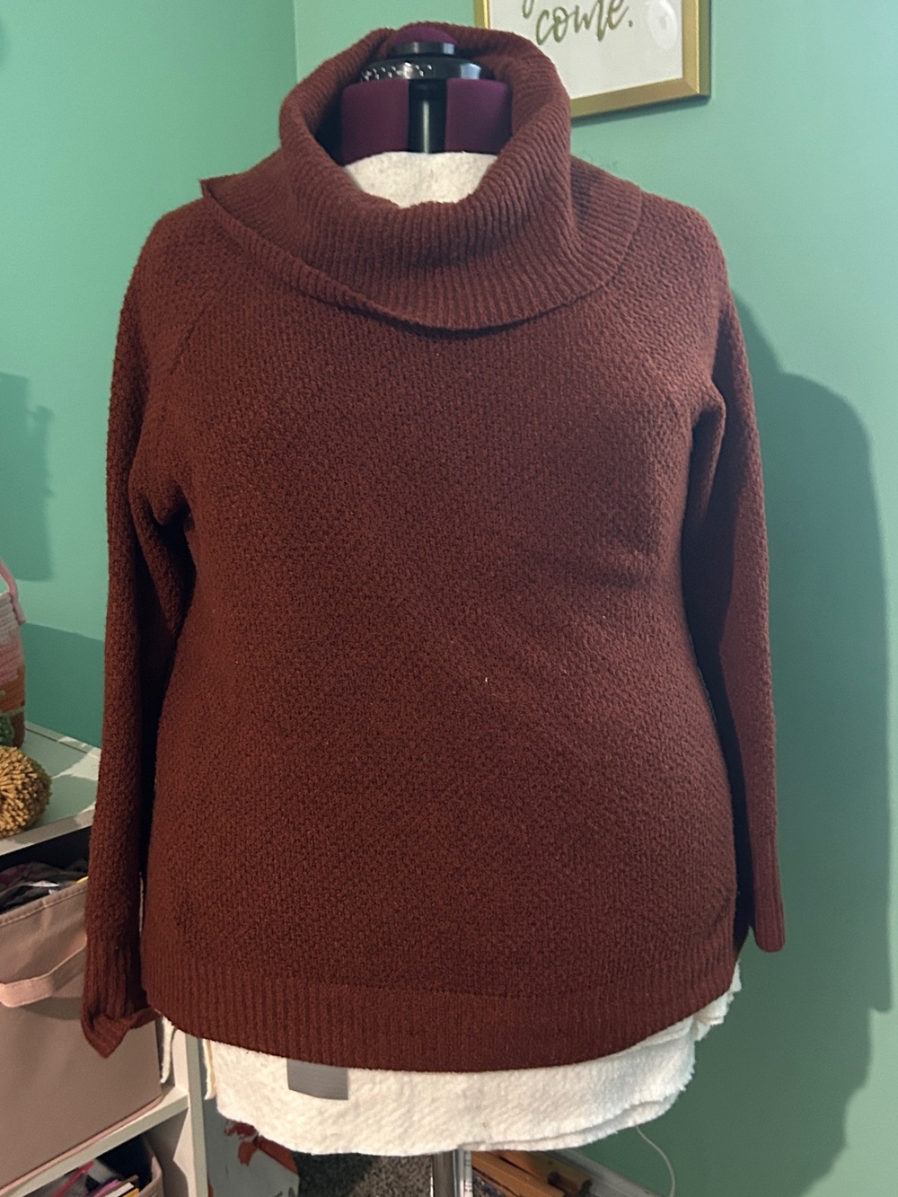 Orange Cowl Neck Sweater